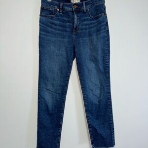 Madewell Women's Jeans Midrise Perfect Vintage Sz 28 Medium Wash Raw Hem